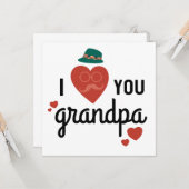 おじいちゃんのことが大好き//ノベルティ父の日空白の カード (正面/裏面インサイチュ)