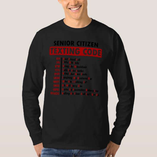 おじいちゃんのためのシニア向けテキストコード Tシャツ (正面)