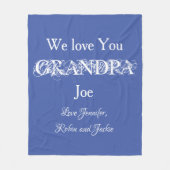 おじいちゃんのための暖かくて可愛いギフト。ゴージャスカスタムな フリースブランケット (正面)