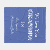 おじいちゃんのための暖かくて可愛いギフト。ゴージャスカスタムな フリースブランケット (正面(横))