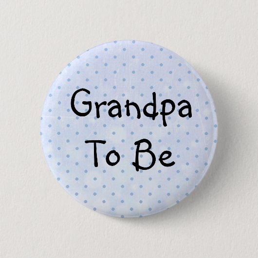 おじいちゃんのための青い赤ちゃんシャワーピン 缶バッジ (正面)