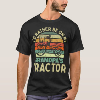 おじいちゃんのトラクターに乗りたい Tシャツ