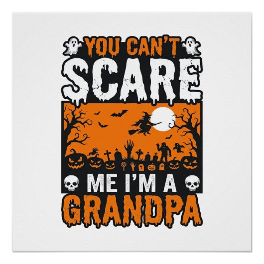 おじいちゃんのハロウィンTシャツデザイン_1 ポスター (正面)