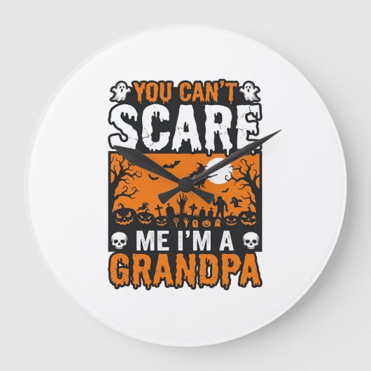 おじいちゃんのハロウィンTシャツデザイン_1 ラージ壁時計 (正面)
