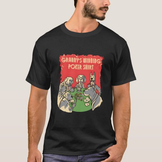 おじいちゃんのポーカーカジノカードゲームギャンブル Tシャツ (正面)