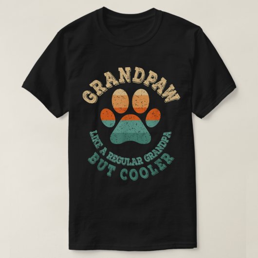 おじいちゃんのレトロな足跡ギフト Tシャツ (デザイン正面)