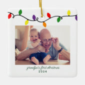 おじいちゃんの初めてのクリスマスカラフルクリスマス球根 セラミックオーナメント (正面)