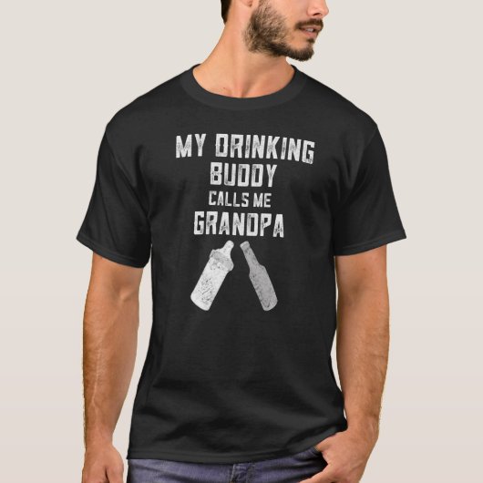 おじいちゃんの妊娠のお知らせ私の飲み物 Tシャツ (正面)