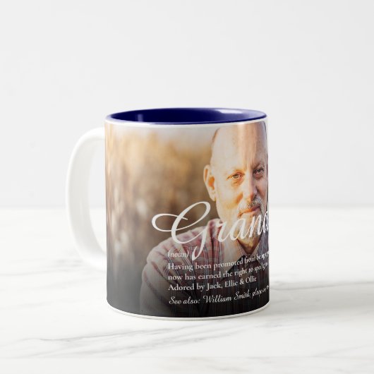 おじいちゃんの定義エレガントの台本写真 ツートーンマグカップ (正面左)