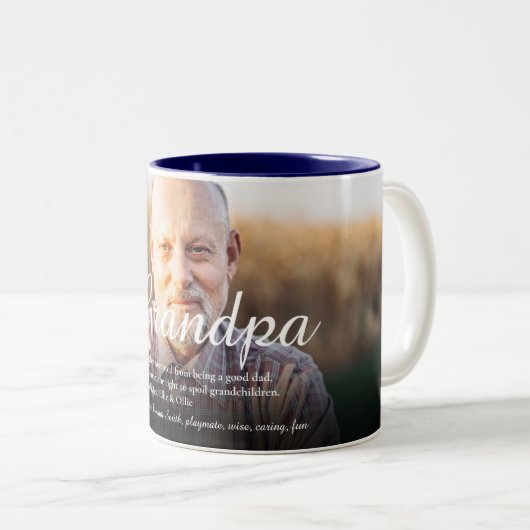 おじいちゃんの定義エレガントの台本写真 ツートーンマグカップ (正面右)