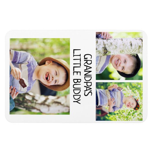 おじいちゃんの小さなバディ3写真孫 マグネット (横)