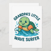 おじいちゃんの小さな波乗りサーファーカメ 招待状 (正面/裏面)