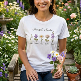 おじいちゃんの庭 5月の誕生花フラワーツアーTシャツ Tシャツ