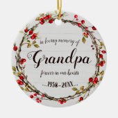 おじいちゃんの思い出を愛素朴しリース記念 セラミックオーナメント (正面)