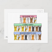 おじいちゃんの日かわいい漫画の猫たち ポストカード (正面/裏面)