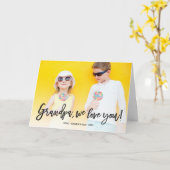 おじいちゃんの日の写真グリーティングカード愛してる カード (黄色い花)