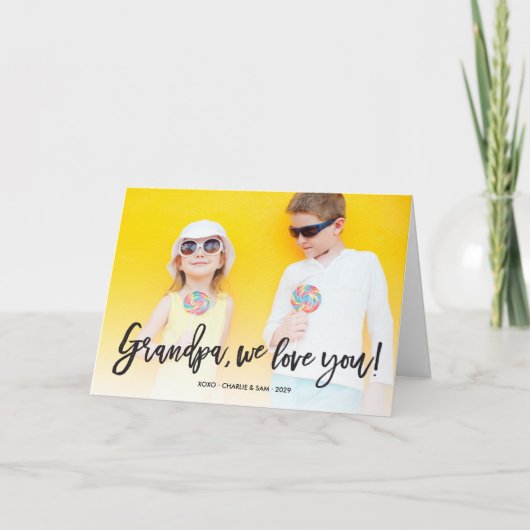 おじいちゃんの日の写真グリーティングカード愛してる カード (正面)