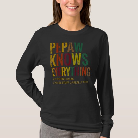 おじいちゃんの日は何でも知っている Tシャツ (正面)