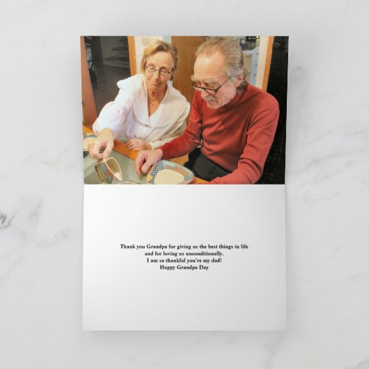 おじいちゃんの日カスタム写真 サンキューカード (内部)