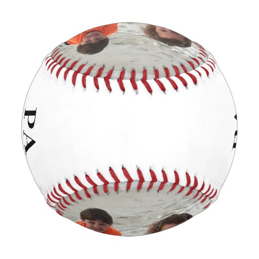 おじいちゃんの父の日の写真パーソナライズされた保存 野球ボール (裏面)