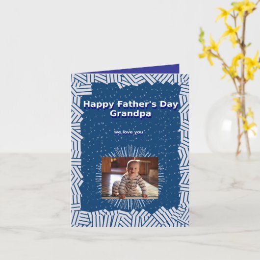 おじいちゃんの父の日折りたたみグリーティングカード カード (黄色い花)
