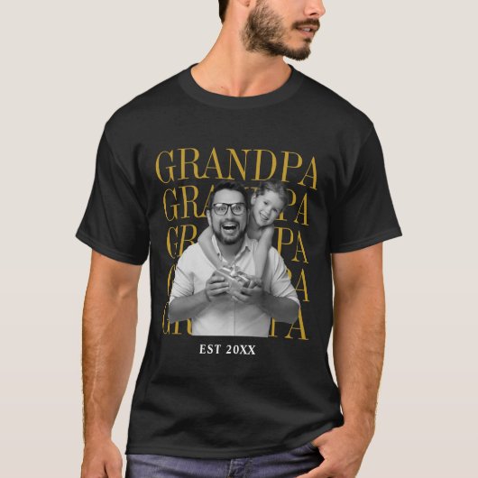 おじいちゃんの記念日カスタムヴィンテージ写真 Tシャツ (正面)