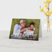 おじいちゃんの誕生日スクリプトオーバーレイ写真カード カード (黄色い花)