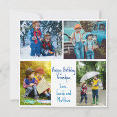 おじいちゃんの誕生日 孫たちの写真コラージュカード (正面)