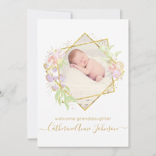 おじいちゃんの赤ちゃんのお知らせ 招待状 (正面)