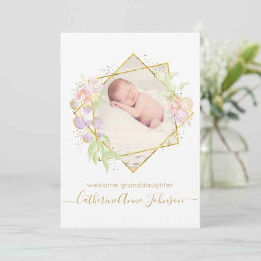 おじいちゃんの赤ちゃんのお知らせ 招待状 (スタンド正面)