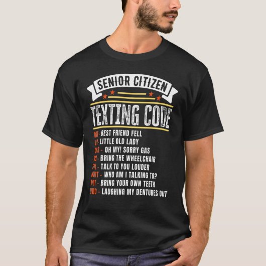 おじいちゃんの高齢者メールや文字を打つコード1 Tシャツ (正面)