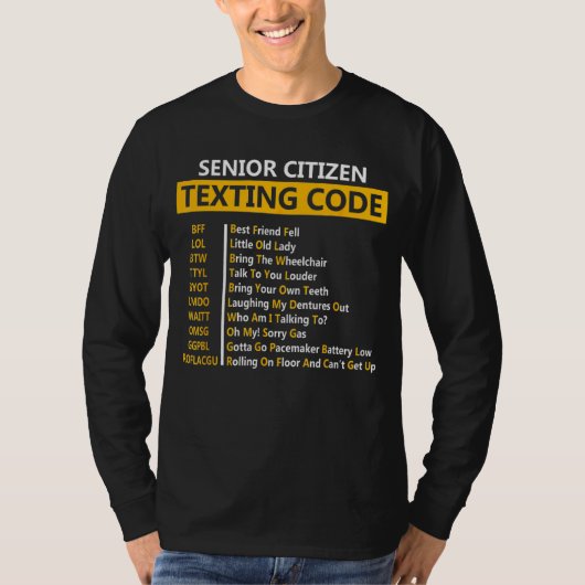 おじいちゃんの高齢者メールや文字を打つコード Tシャツ (正面)