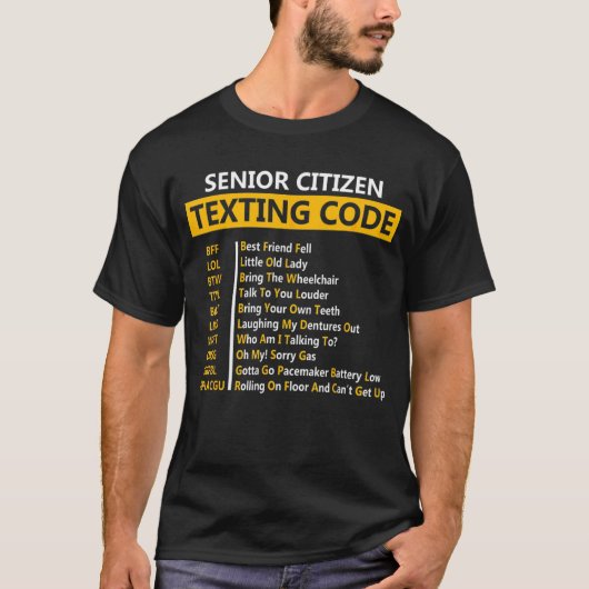 おじいちゃんの高齢者メールや文字を打つコード Tシャツ (正面)
