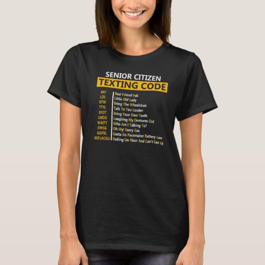 おじいちゃんの高齢者メールや文字を打つコード Tシャツ (正面)