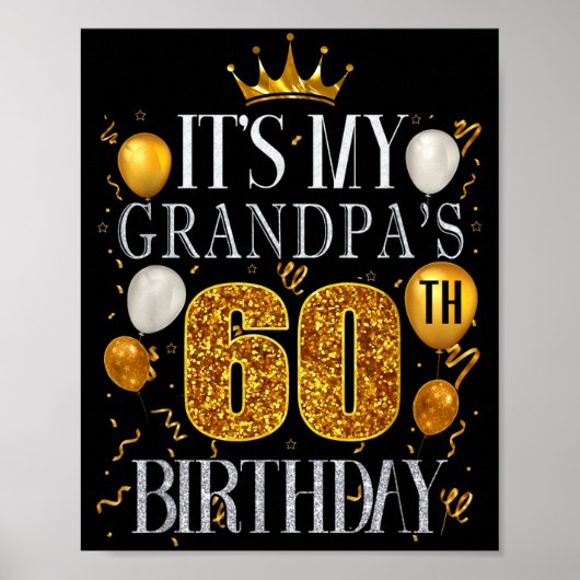 おじいちゃんの60歳の誕生日 おめでとう 60歳 ポスター (正面)