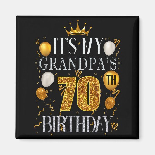 おじいちゃんの70歳の誕生日おめでとう 70年 マグネット (正面)
