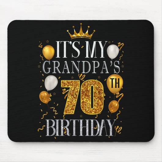 おじいちゃんの70歳の誕生日おめでとう 70歳 マウスパッド (正面)