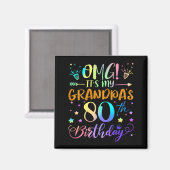 おじいちゃんの80歳の誕生日おめでとう 素敵な80年 マグネット (正面/裏面)