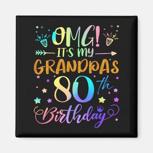 おじいちゃんの80歳の誕生日おめでとう 素敵な80年 マグネット (正面)
