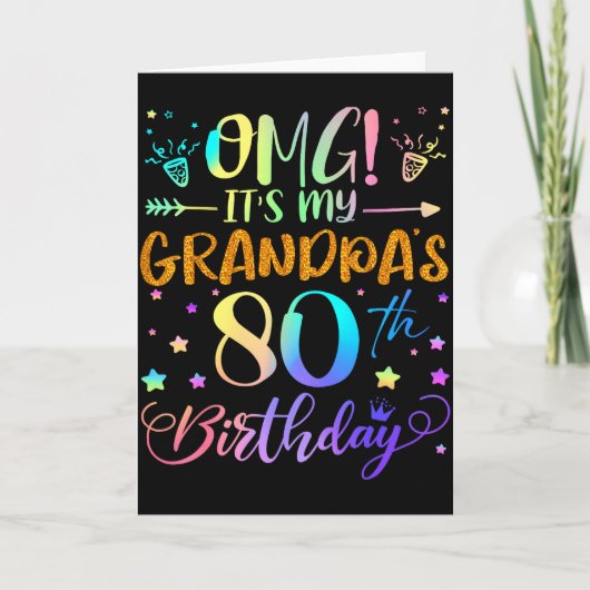 おじいちゃんの80歳の誕生日おめでとう 80年の愛 カード (正面)