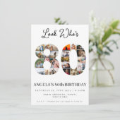 おじいちゃんの80歳の誕生日写真コラージュ 招待状 (スタンド正面)