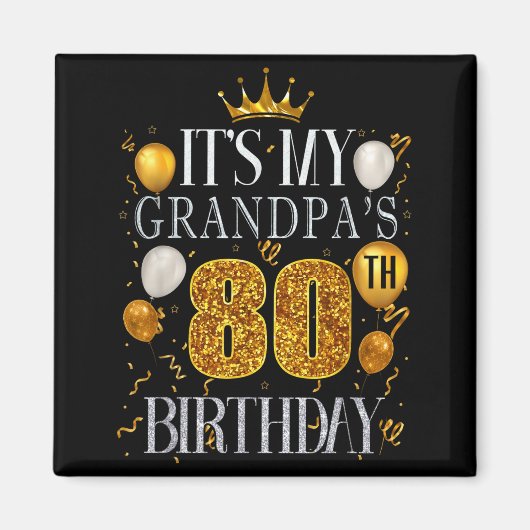 おじいちゃんの80歳の誕生日 おめでとう 80年 マグネット (正面)