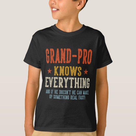 おじいちゃんは全てを知っている 父の日 レトロ Tシャツ (正面)