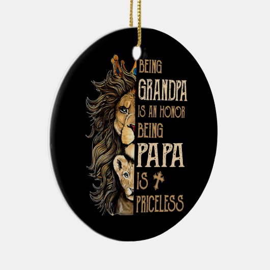 おじいちゃんは名誉でパパは高価だ セラミックオーナメント (右)