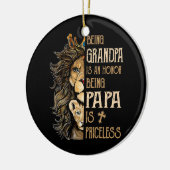おじいちゃんは名誉でパパは高価だ セラミックオーナメント (左)