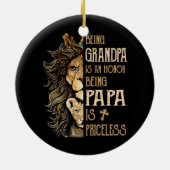 おじいちゃんは名誉でパパは高価だ セラミックオーナメント (裏面)