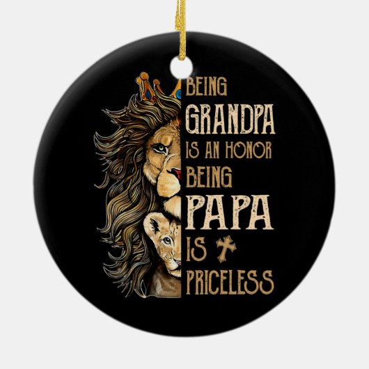 おじいちゃんは名誉でパパは高価だ セラミックオーナメント (裏面)