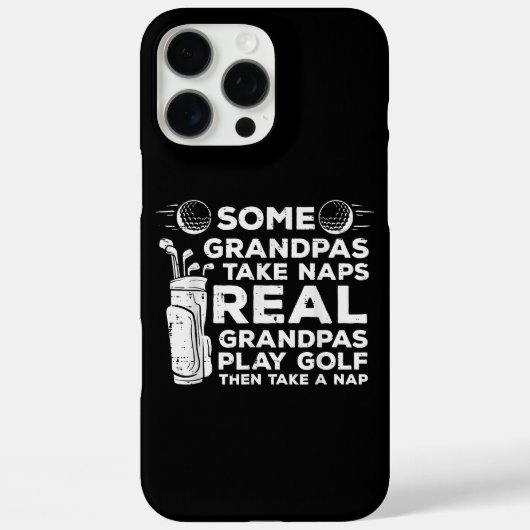 おじいちゃんは昼寝する 本当はゴルフをする おもしろゴルフ Case-Mate iPhoneケース (裏面)