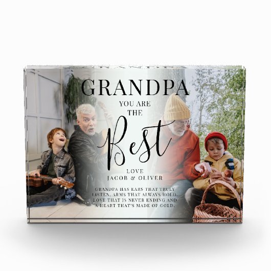 おじいちゃんは最高の写真名引用文 フォトブロック (正面)