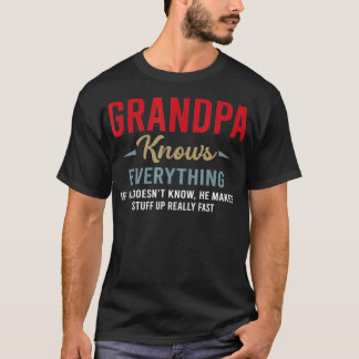 おじいちゃんは父の日クールすべてを知っている Tシャツ